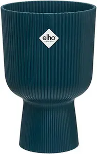 Elho Vibes Fold Coupe 14cm Plastic Plant Pot in Deep Blue