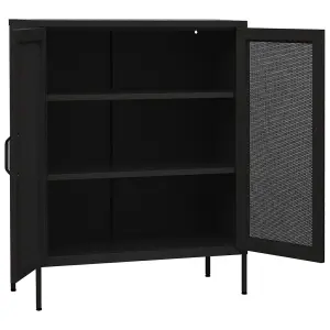 Berkfield Storage Cabinet Black 80x35x101.5 cm Steel