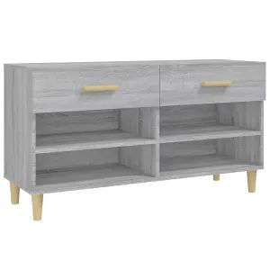 Berkfield Shoe Cabinet Grey Sonoma 102x35x55 cm Engineered Wood