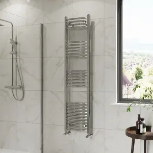 Right Radiators 1600x400 mm Curved Heated Towel Rail Radiator Bathroom Ladder Warmer Chrome