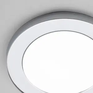 Litecraft Darly Chrome 1 Lamp Modern Bathroom 12W LED Flush Ceiling Light