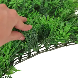 Artificial Grass Plant Wall Panel, Artificial Leaves Hedge Greenery Wall Panel 60cm W x 40cm D x 8cm H