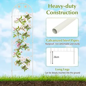 Costway 2 Pack 180 x 50cm Garden Trellis Metal Fencing Barrier Rustproof Plant Support