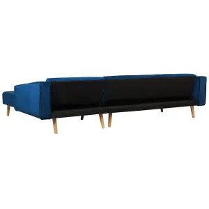 Corner Sofa VADSO Navy Blue Velvet Left Hand