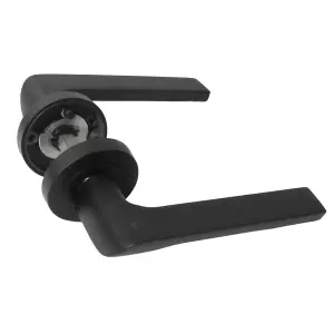 UNO-2 Door Handle Modern Matt Black Lever on Rose Internal Latch Internal Doors Handles