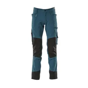 Mascot Advanced Stretch Trousers with Kneepad Pockets - Dark Petroleum   (34.5) (Leg Length - Regular)