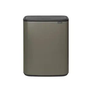 Brabantia Bo 30 Litre + 30 Litre Touch Bin with Two Inner Buckets Platinum / 60