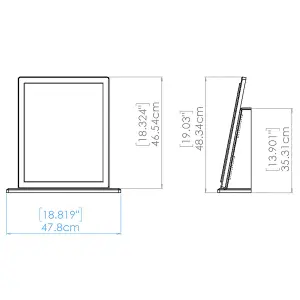 Swift Noire Black Rectangular Framed Mirror, (H)51cm (W)48cm