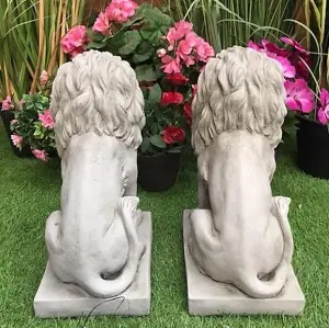 Pair of Small Bavarian Lion Garden sculptures