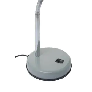 Interiors by Premier Matte Grey Desk Lamp, Adjustable Living Room Desk Lamp,  Minimalistic Desk Lamp for Reading & Writing