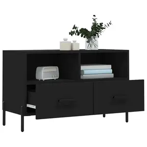 Berkfield TV Cabinet Black 80x36x50 cm Engineered Wood