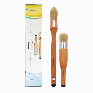 Handmade Sculpted Chalk, Lacquer & Wax Brush 2 Set