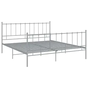 Berkfield Bed Frame Grey Metal 180x200 cm 6FT Super King