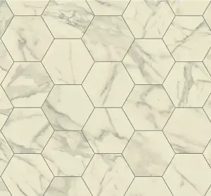 Marble Hexagon Grey Vinyl Flooring 2m x 2m (4m2)