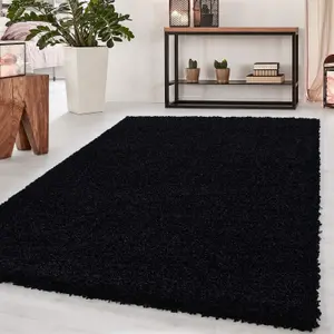 Abaseen 80x150 cm Black Thick Pile soft Shaggy Modern Rug