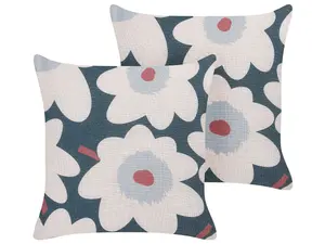 Set of 2 Cushions SESBANIA 45 x 45 cm Floral Multicolour