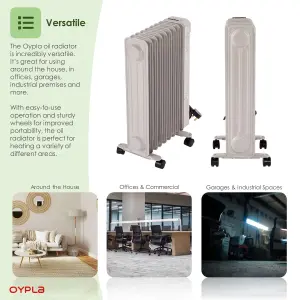 Oypla Electrical 2000W 9 Fin Portable Oil Filled Radiator Electric Heater