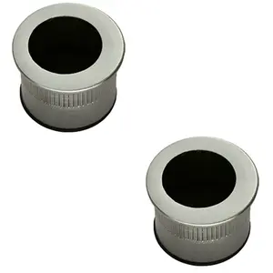 2 PACK - Small Recessed Sliding Door Flush Pull - 29mm Round 23mm Depth Satin Nickel