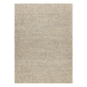 Wool carpet TAHAR 99005G grey / beige - HAND-WOVEN loop, uniform 200x290 cm