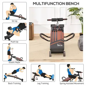 HOMCOM Multifunctional Sit Up Bench Utility Board Ab Exercise with Headrest