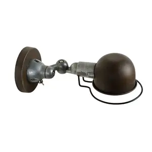 Lucide Honore Industrial Wall Light - 1xE14 - Rust Brown