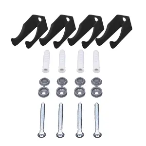 Right Radiators Traditional 3 Column Radiator Fittings Set Wall Mounting Kit Black