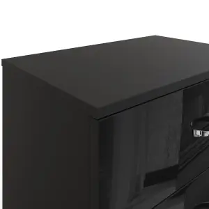 Black Gloss 3 Drawer Chest Of Drawers Bedside Table