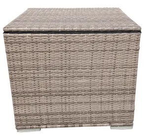 Rattan Garden Storage Box, Waterproof Deck Box with Lid, 333L Storage Basket Box, Gas Pressure Spring - Natural