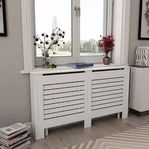 Radiator Covers 2 pcs White 152x19x81.5 cm MDF