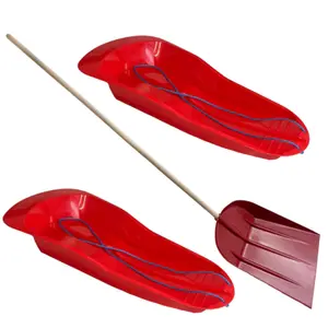 2 x Snow Sledges Plastic Toboggan Sleigh & Long Handle Snow Shovel Scoop