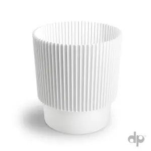 Plant Pots Flower Planter 3 Colours 3 sizes Plastic Pot Modern Elegant White W15cm x H18cm