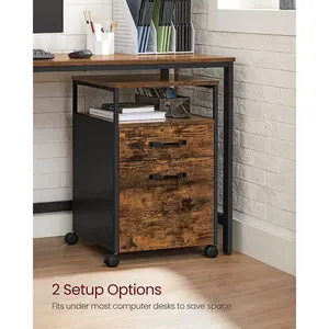 Casler 42cm Wide 2 -Drawer Mobile File Cabinet Rustic Brown