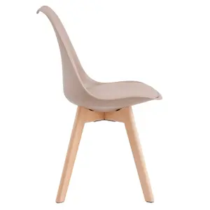 Single Dining Chair with Solid Wooden Legs and Seat Cushion Pad - Eva by MCC