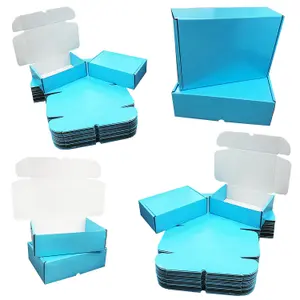 10 x Shiny Light Blue (10" x 7" x 3") Coloured Cardboard Postal Shipping Mailing Die Cut Boxes