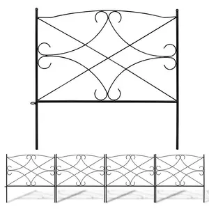 Woodside Hanworth Garden Metal Border Edging 4 PACK