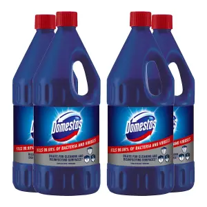 Domestos Original Disinfecting Thick Bleach Kills 99.99% Bacteria & Virus, 4x 2L