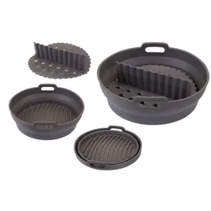 Air Fryer Round Divider Liner Silicone Reusable Non Stick Liner Grey