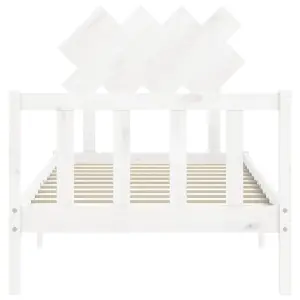 Berkfield Bed Frame with Headboard White 90x200 cm Solid Wood