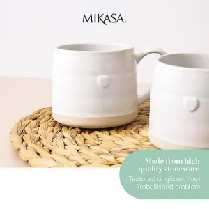 Mikasa Farmhouse Heart Set of 2 380ml Mugs