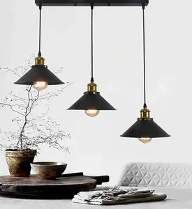 Black Metal Pendant Light 3 Light Chandelier for Kitchen Island, Dining, Living Room