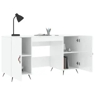 Berkfield Desk High Gloss White 140x50x75 cm Engineered Wood