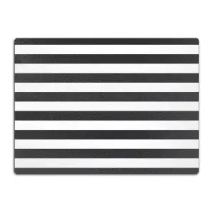 Textured Glass Chopping Board Mono Stripe - Large