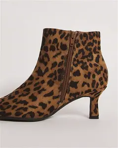 JD Williams - Kitten Heel Ankle Boot - EEE Fit - Leopard Print - Size 9 - Womens Winter Boots