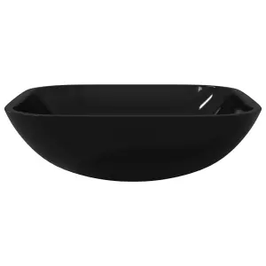 Berkfield Basin Glass 42x42x14 cm Black