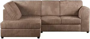 Jumbo Cord High Back 4-Seater Left Hand Facing Corner Sofa Transform Your Living Space and Style