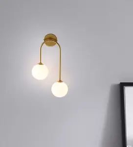 Bedside Wall Lamp Nordic Milkly Glass Wall Lights Indoor Lighting Gold