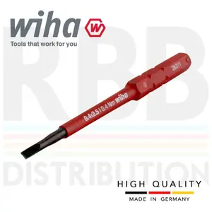 Wiha Slimbit Screwdriver Slotted 2.5mm Head 75mm 1000v VDE Electrician 34578