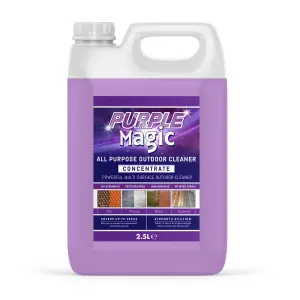 Purple Magic All Purpose Outdoor Cleaner Concentrated Moss, Mould, Mildew, Lichen, Algae Remover Path and Patio Cleaner 2.5L