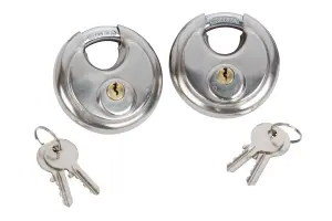 Blue Spot Tools - 2 Pce 70mm Discus Keyed Alike Padlocks