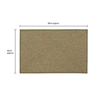 JVL Eden Machine Washable Latex Backed Doormat, 50x80cm, Latte